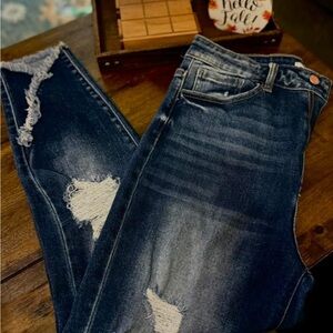KanCan Dark Blue Distressed Skinny Jeans
